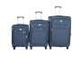 Smte Grey Fabric 3-PIECE Trolley Luggage Set Soft-sided Suitcases With Keychain