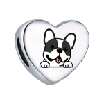 Heart Shaped French Bull Dog Charm For Pet Lovers Charm Bracelets