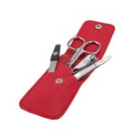 Manicure Set Faux Leather Premium Red 56779 P N - 4 Piece