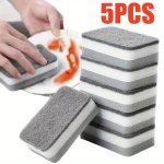 5PCS/10PCS Double-sided Super Absorbent Cleaning Sponge - Effective Kitchen And Dishwashing Essentials Keeping Tableware Shiny A