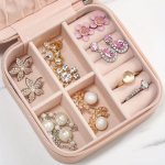 Elegant Portable Jewelry Organizer With Mirror - Zippered Travel Case For Necklaces Earrings & Watches - Ideal Gift Choice