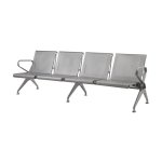 Airport Bench Public Seating New Chrome Deluxe Indoor Use Flat Packed Four Seater 232 X 68 X 78 Cm