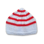 Knitted Baby Beanie – Red & Blue