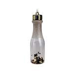 Bottle Pet 4X14CM Transparent Bottle With Glitter Inside Champagne