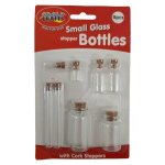 Small Glass Bottles With Cork Stoppers 8PC
