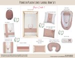 Cot Duvet Bedding Pinkish Plain Lines Laural Bow Set