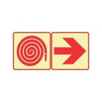 Sabs Fire Hose And Red Arrow Right Photoluminescent Sign F20