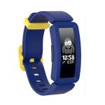 For Fitbit Inspire Hr Ace 2 Silicone Smart Watch Watch Band Blue + Yellow Buckle