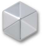 Silver Hexagon Stud Jibbitz - Multi Osfa