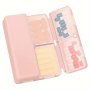 1pc Foldable Double Layer Storage Box Portable Travel 7-Compartment Pill Case With Magnetic Closure Pink Medicine Organizer For Daily Use And Travel Needs