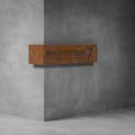 House Number & Mailbox D02 - 350H X 600D X 2000W Rust Coat Warm White