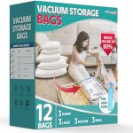 12 Pack Vacuum Storage Bags Vacuum Seal Bags For Clothing Comforters Blankets Space Saver Vacuum Storage Bags With Hand Pump. 3