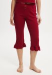 Cotton On Pointelle Rib Capri - Deep Red