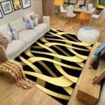 Smte Modern 3D Geometric Design Area 5 Rug & Complementary Ih Tieback With Keychain