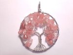 Pink Obsidian Large Gemtree Pendant F8