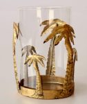 Palm Metal & Glass Tree Design Candle Holder 16X70CM