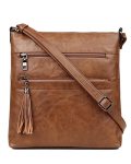 Masintor Crossbody Purses For Women Multi Pocket Casual Crossbody Bag Adjustable Strap Shoulder Bag With Tassel