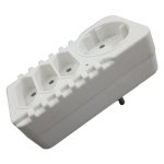 Redisson Multi-plug Adaptor 3 X Euro + Round Socket White