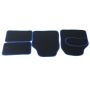 Black Carpet Car Floor Mat Set With Blue Trim - 4 Piece - AY032-010