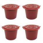 Coffee Accessories Refillable Coffee Capsule Cup Reusable Red 4PCS