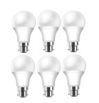 Pack Of 6 12W LED Light Bulb B22 BASE.6500K Daylight. Daily Essentials. Equivalent Traditional 100W BULBS.1110 Lumens 80 Cri.app