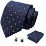 Men Tie Necktie Pocket Square Cufflinks Set For Wedding Busniess