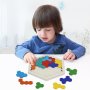 3D Hexagonal Wooden Puzzles Educational Toys For Children Kids Preschool Tangram Board Brain Iq Test Game Montessori Toys Gifts Christmas Halloween Gift