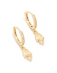 Goldair Gold Plated Yellow Cubic Zirconia Huggie Earrings