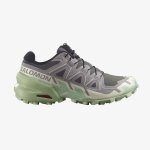 Salomon Womens Speedcross 6 Shoes In Castlerock vanilla Ice smoke Green - Castlerock vanilla Ice smoke Green 7 5