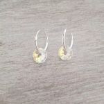 Kiara 925 Sterling Silver Hoop Crystal Earrings Size 8MM On 12MM Hoops
