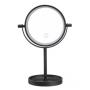 Mirror On Stand With 14 LED Lights Black