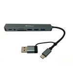 Aluminum Usb-c Hub USB3.0 5GBPS Audio Jack & Sd tf Card Reader