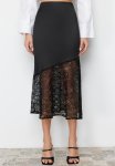 LaCie Lace Detailed Satin Skirt - Black