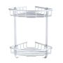 Aluminum Double Tier Bathroom Shower Corner Caddy Shelf