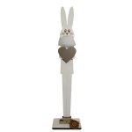 Standing Wooden Bunny Decoration White 9.5 X 38CM
