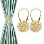 Mightree Magnetic Curtain Tiebacks No Drill Strong Magnet Curtain Clips With Stretchy Metal Rope For Home Office Outdoor Decor C