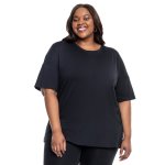 Donnay Plus Size Donna Knit Boxy Longer Length Tee - Black