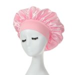 1PC Silky Satin Bonnet For Curly Hair - Wide Band Night Sleep Cap For Girls And Women - Soft And Comfortable Hair Cover For