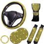 Bling Car Accessories Set Of 7 Pack Crystal Rhinestone Steering Wheelcover