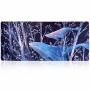 Extended Large Gaming Mouse Pad With Floral Design XXL MOUSEPAD-35.4''X15.7''X0.12'' 0.3CM Thick Office Desk Pad Keyboard Mat With Stitched Edges