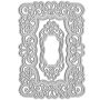 Craft Stationary Gift Card Flower Border Steel Template Stencil 14.3CM