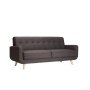 - Luna Fabric 3 Seater Couch - Dark Grey/natural Leg