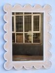 White Wood Mirror – Scalloped – 78X58CM