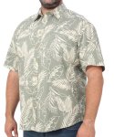 Mens Short Sleeve Hawaain Shirt - 8XL Sage