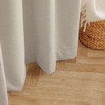 Chevron Ultra Blockout Taped Unlined Curtain Natural - Longer Length 270CM W X 250CM L