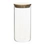 Kitchen Round Storage Canister Borisilicate Glass With Bamboo Lid 1400ML