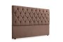 Bella Deep Buttoned Velvet Headboard - Brown - Double