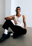 Slim Fit Ribbed Vest Top - White