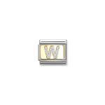 Composable Classic Link Letter W Silver Glitter