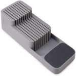 2 Tier Knife Drawer Tray Organizer - Grey
